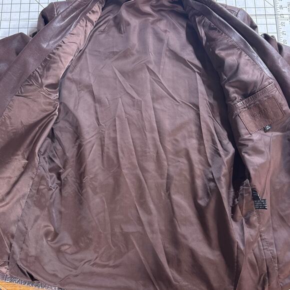 Midwest International Vintage Brown Leather 2 Button Sport Coat Blazer Men 40 R - Picture 8 of 10